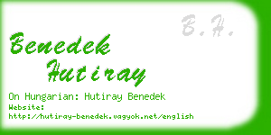 benedek hutiray business card